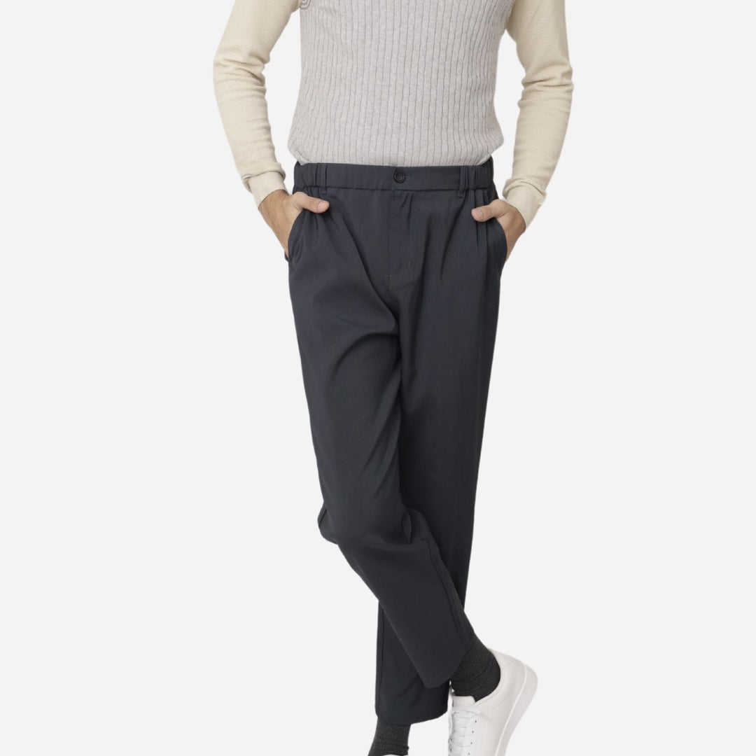 Branded Men's Viscose Pants Relax Fit Charcoal