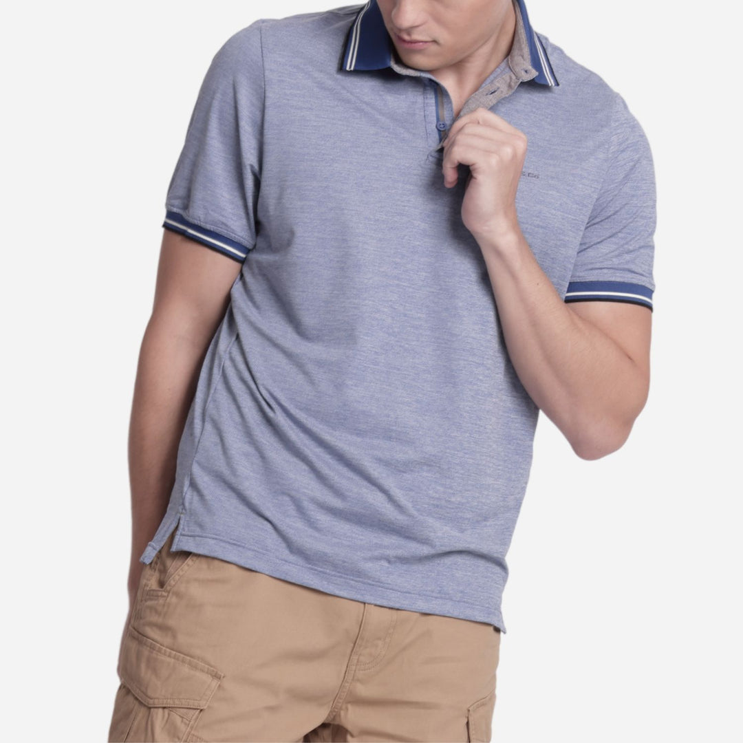 Branded Men's Active Golf Shirt Light Blue