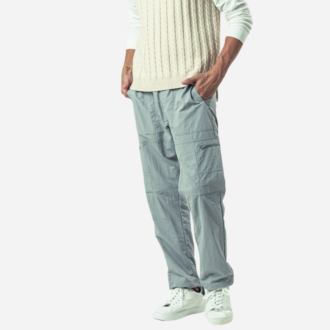 Branded Men's Active Lightweight Utility Cargo Pants Light Gray