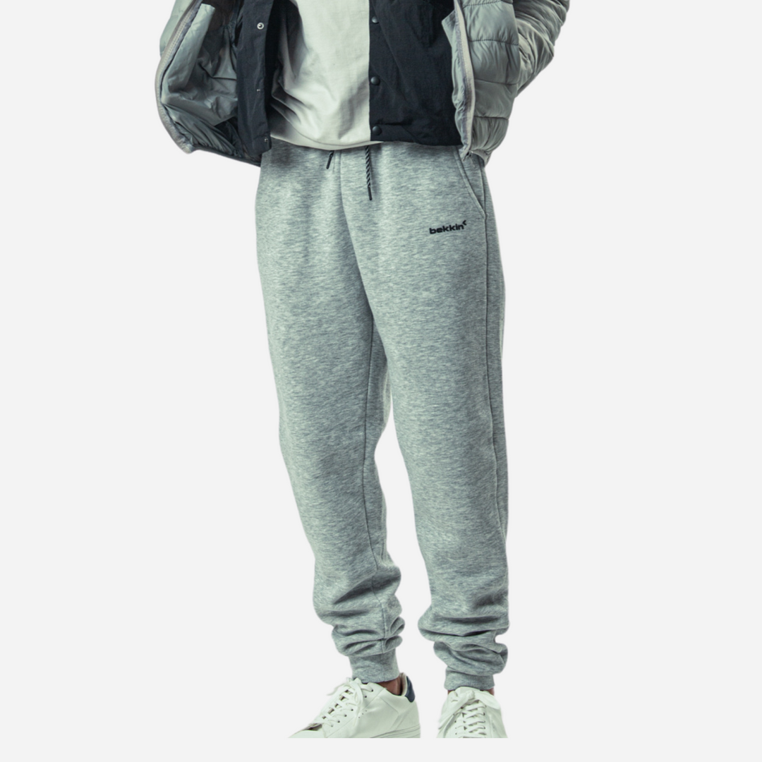 Branded Men's Active Jogger Sweatpants With Brand Light Gray