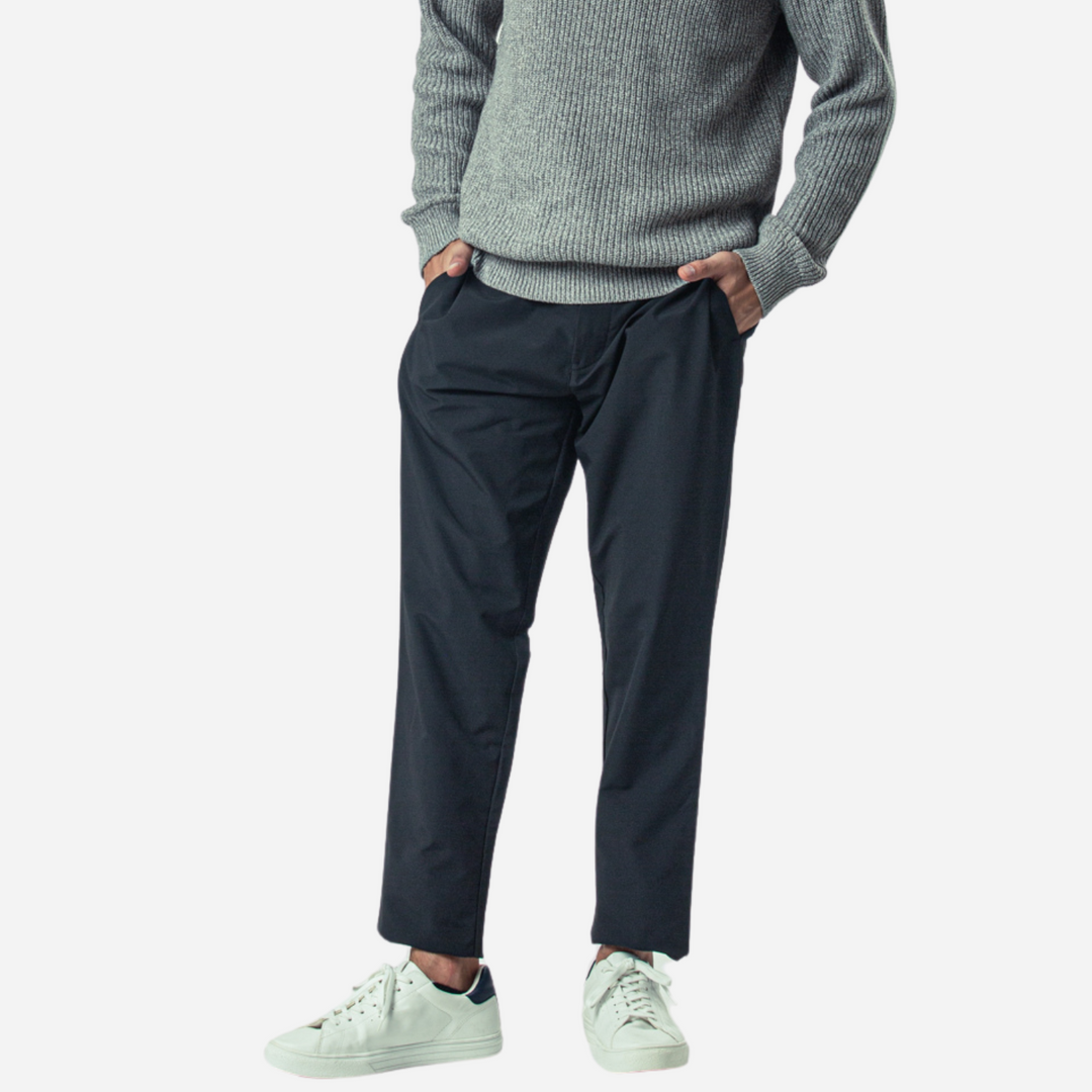 Branded Men's Twill Easy Pants Relax Fit Black