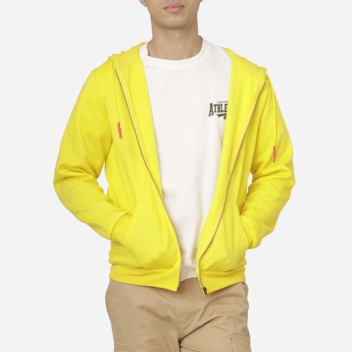 Branded Men's Fullzip Hoodie Jacket Yellow