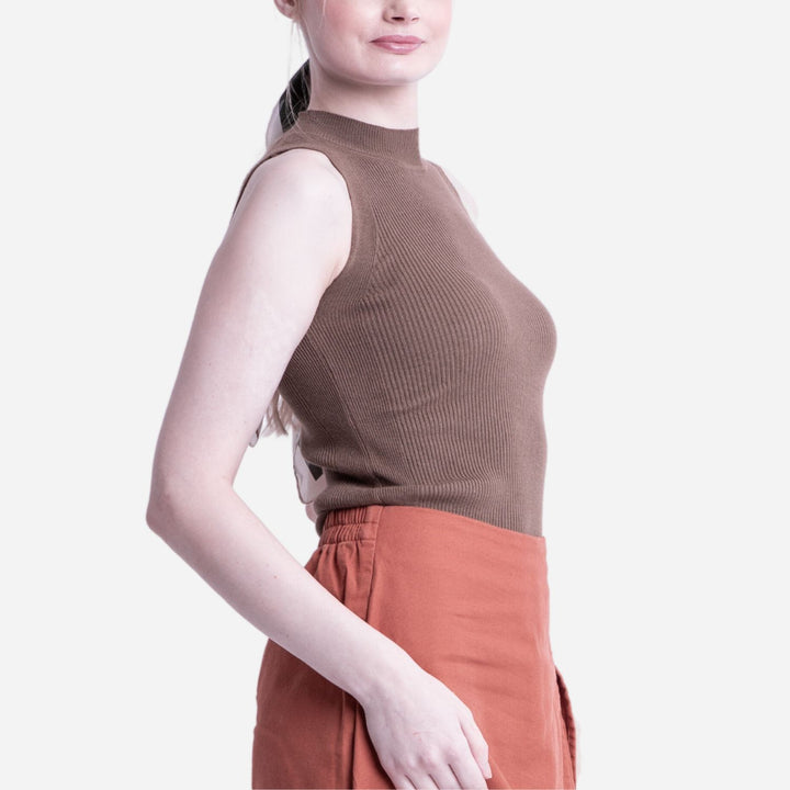 Branded Women's Knitted Top Brown