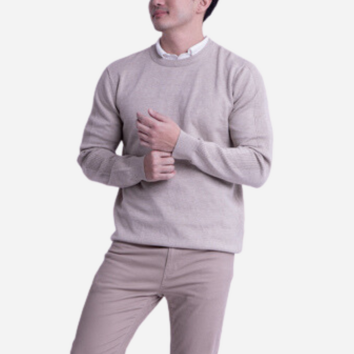 Branded Men's Knitted Sweater Striped Beige