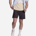Branded Men's Twill Garter Pinstripe Easy Shorts Black