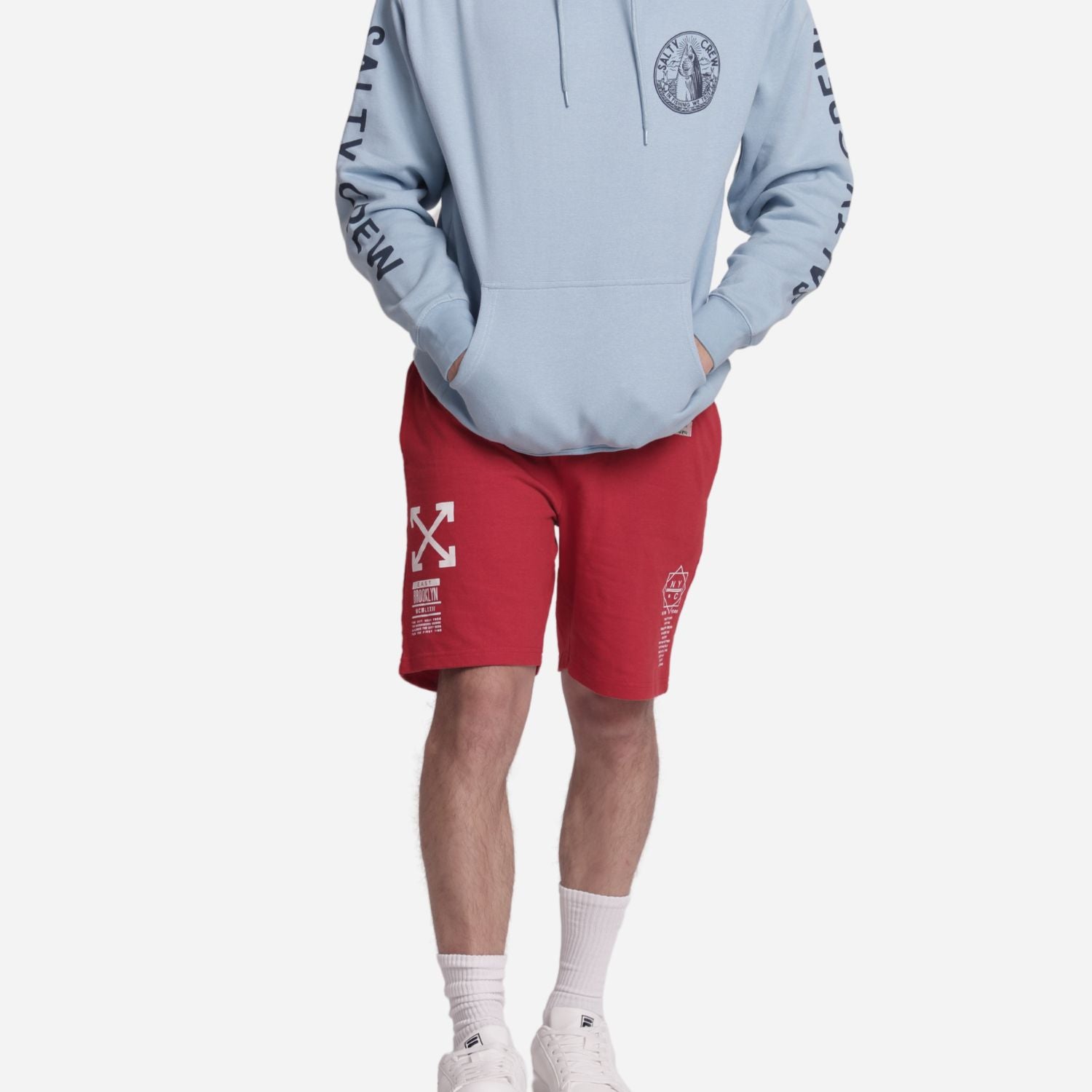 Branded Men's Active Sweatshorts With Print Red