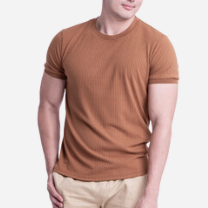 Branded Men's Knitted Tshirt Brown