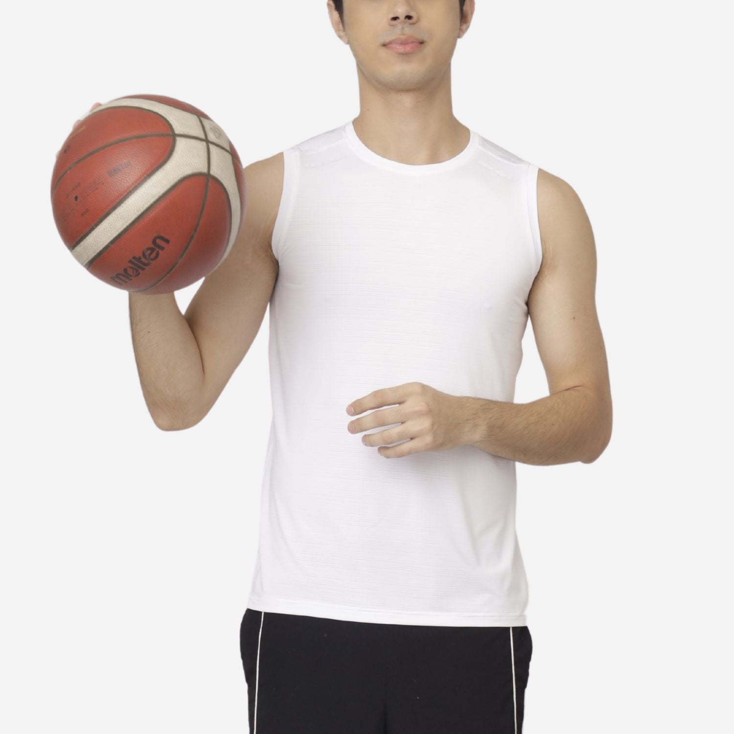 Branded Men's Active Training Muscle Shirt With Detail White