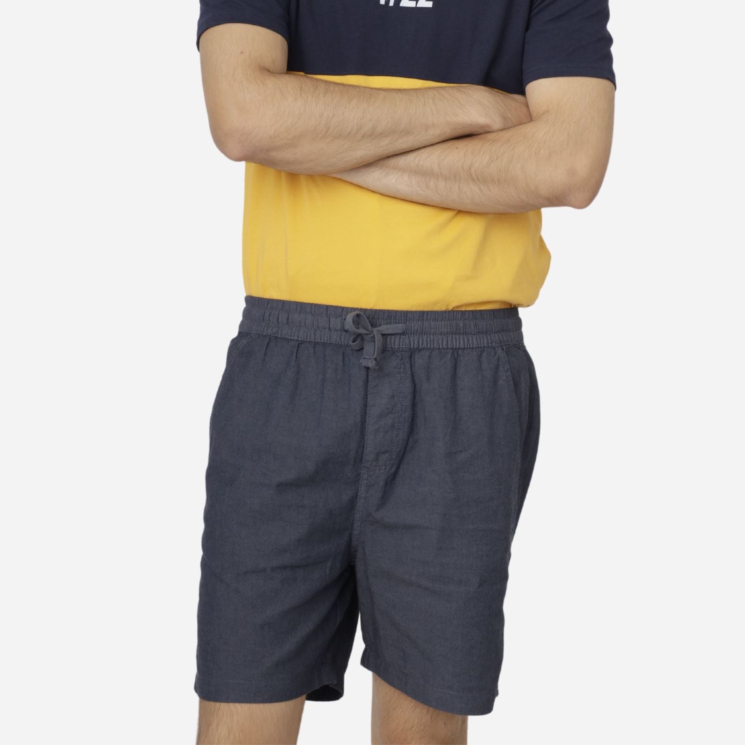 Branded Men's Chambray Easy Shorts Blue