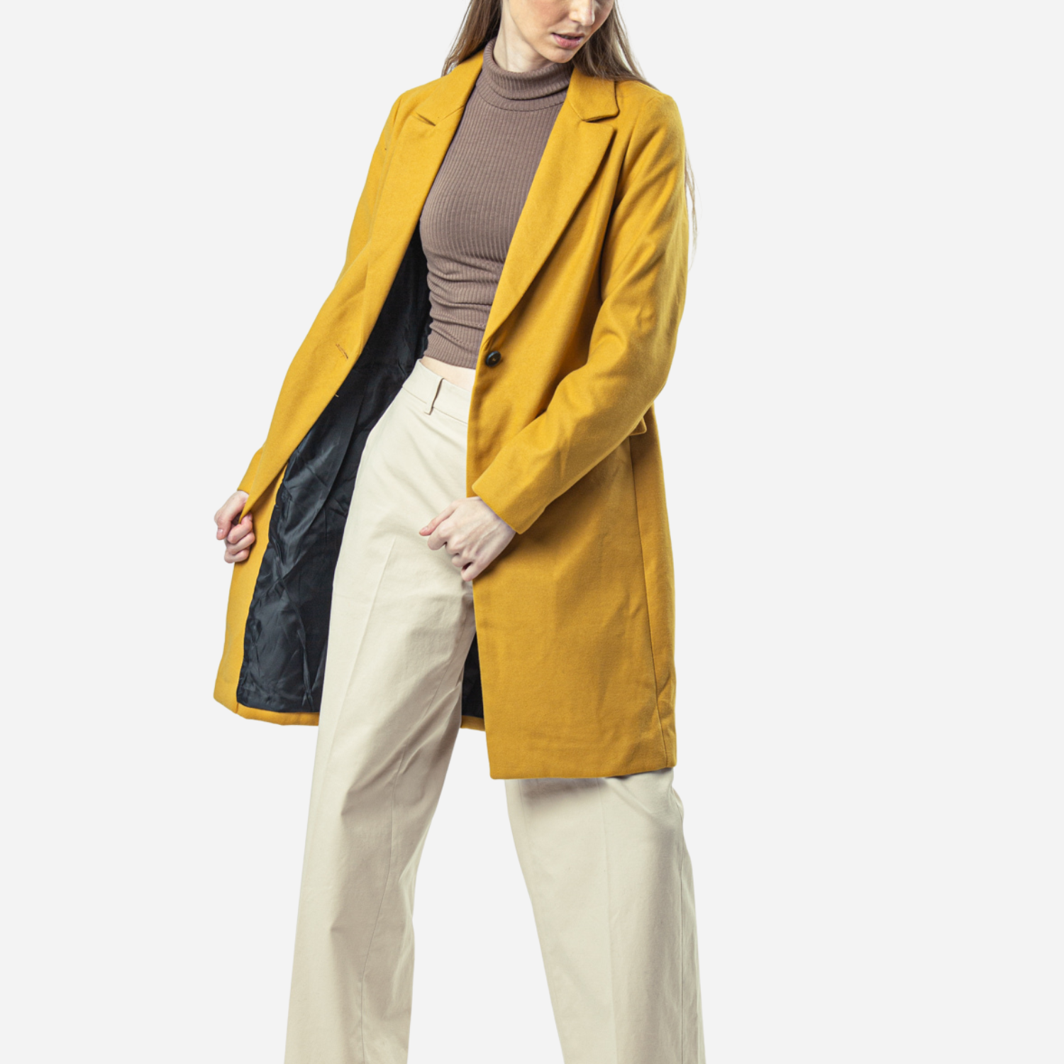 Branded Women's Trench Coat Yellow