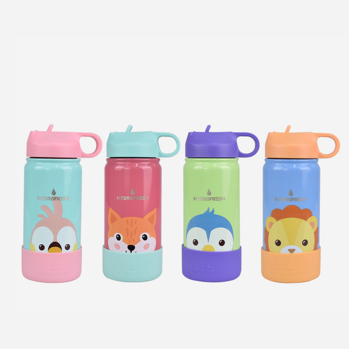 Surplus Hydrofresh Kids Animal Printed Flask with Straw 430mL With Sil ...
