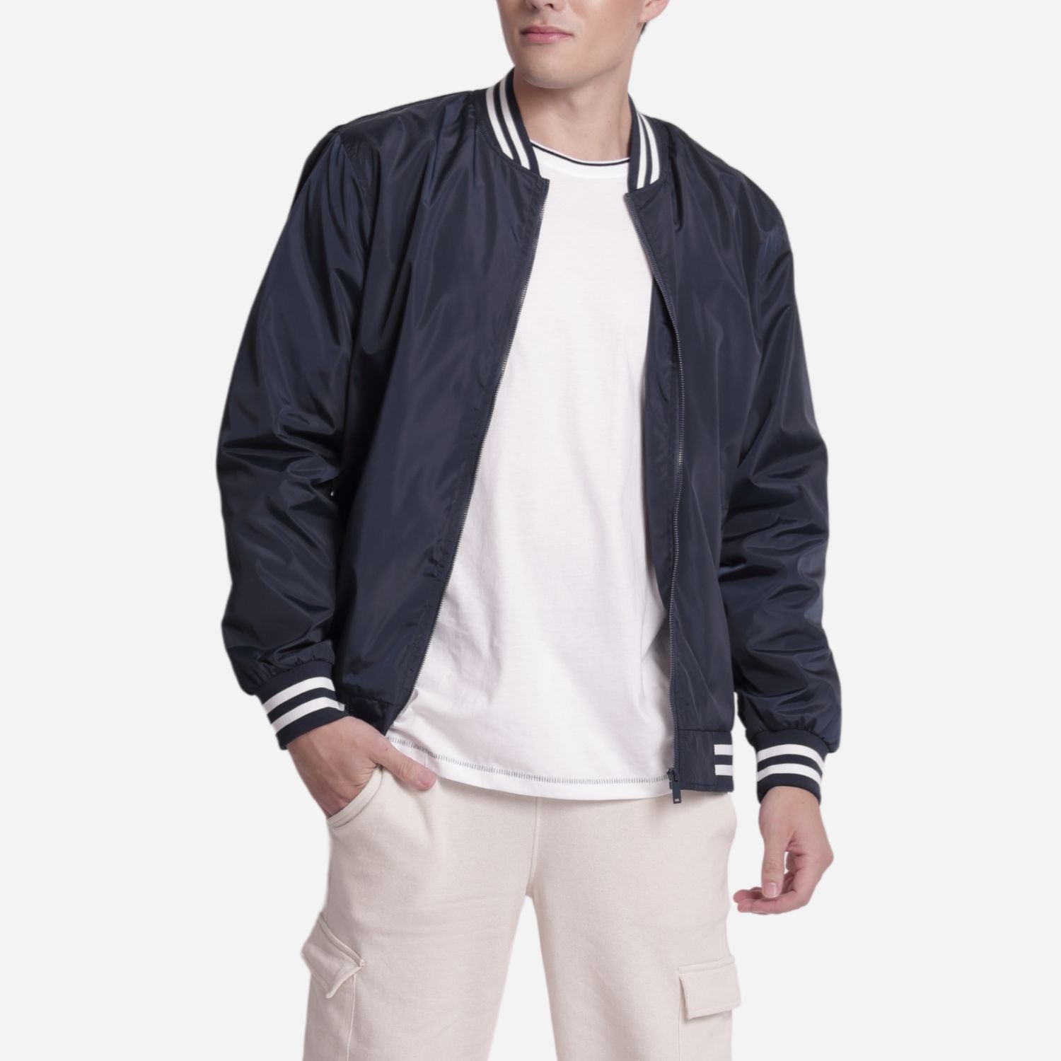 Branded Men's Bomber Jacket Navy