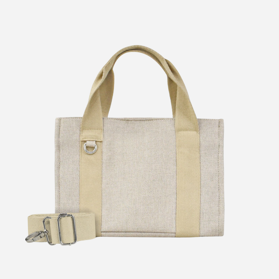 Two-tone Structured Canvas Tote Bag - Main Image
