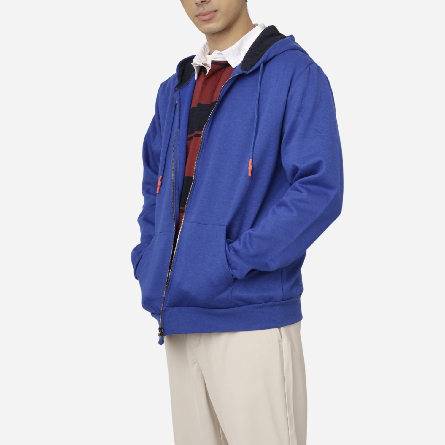 Branded Men's Fullzip Hoodie Jacket Blue