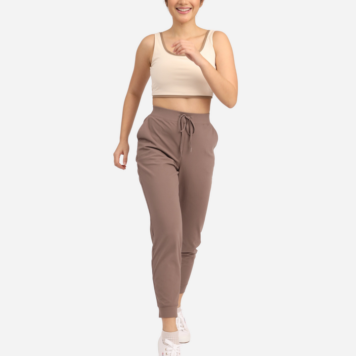 Branded Women's Active Jogger Pants Mocha