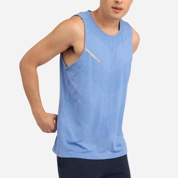 Branded Men's Active Training Sando With Reflector Light Blue