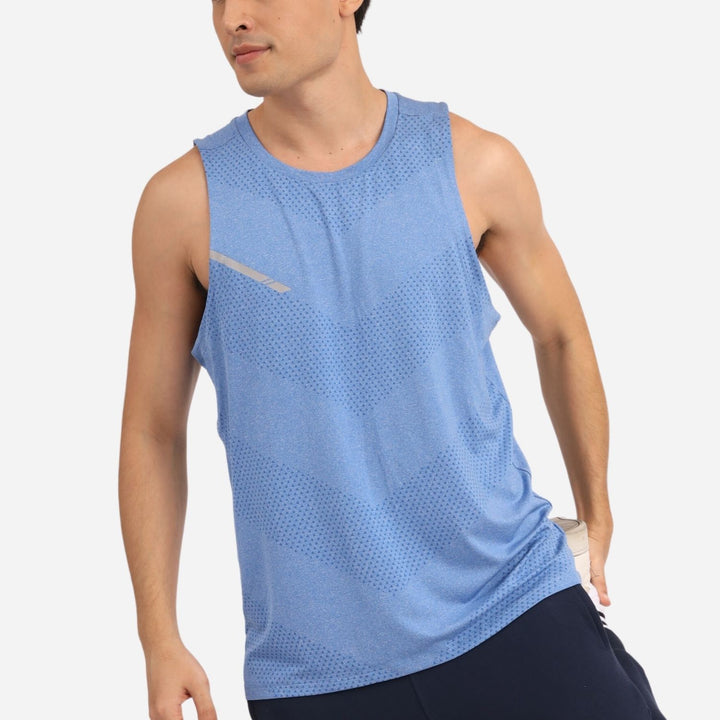 Branded Men's Active Training Sando With Reflector Light Blue