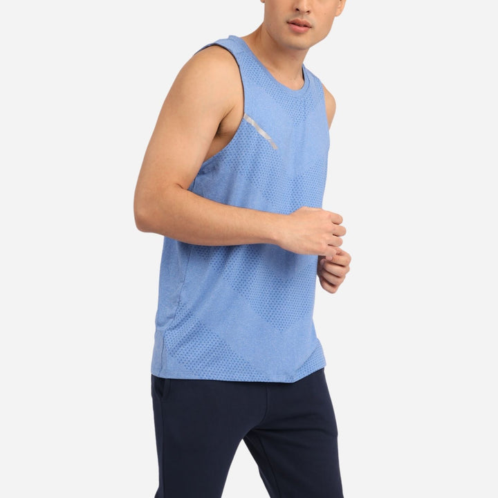 Branded Men's Active Training Sando With Reflector Light Blue