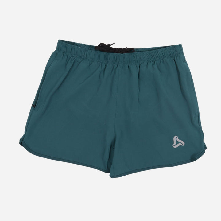 Branded Men's Active Training Shorts With Slit Teal