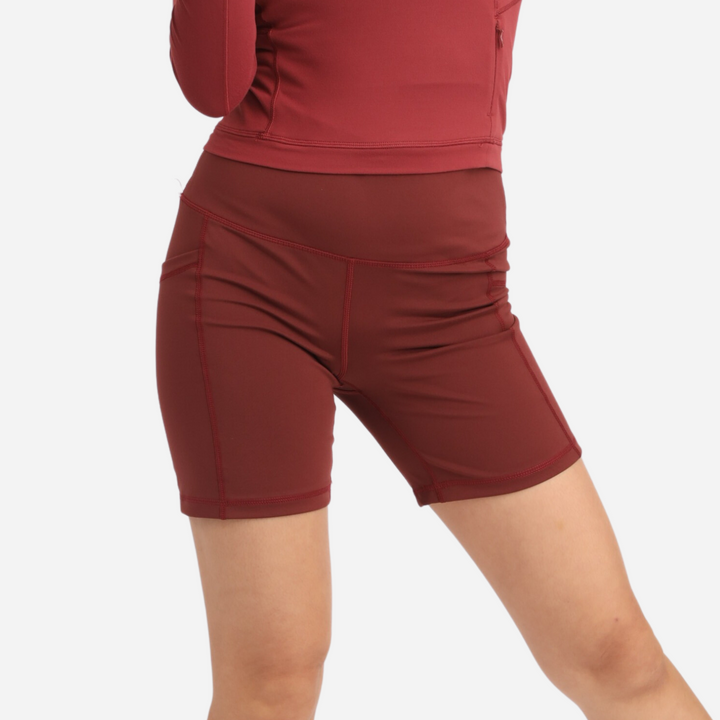 Branded Women's Active Cycling Shorts Maroon