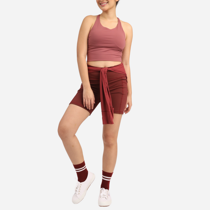 Branded Women's Active Cycling Shorts Maroon