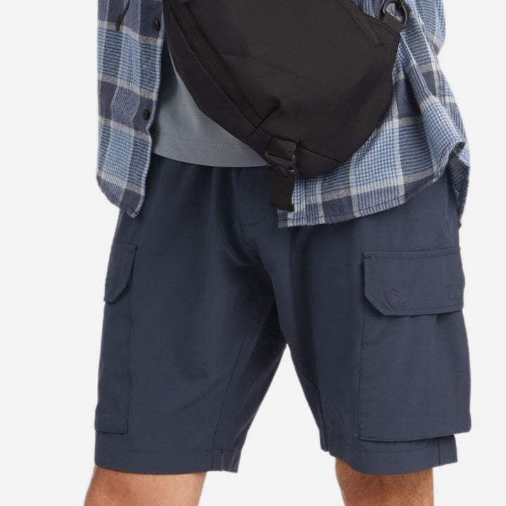 Branded Men's Hybrid Lightweight Cargo Shorts Navy