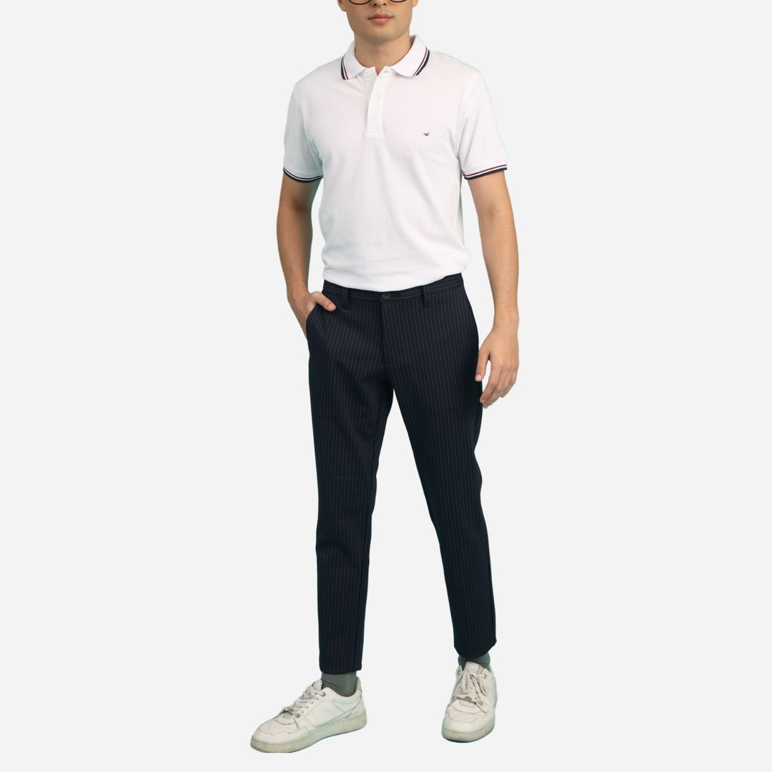 Branded Men's Honeycomb Poloshirt White