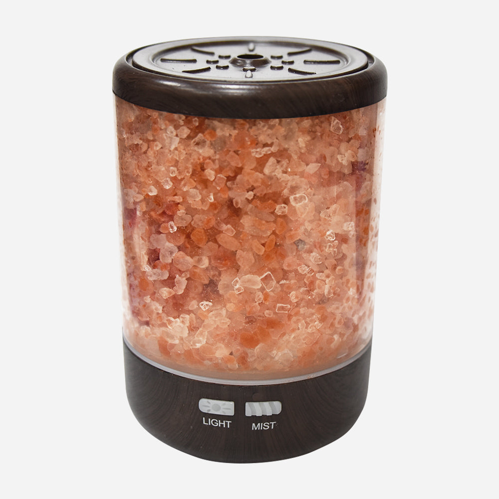 Fresh Air Humidifier with Salt Lamp Wood