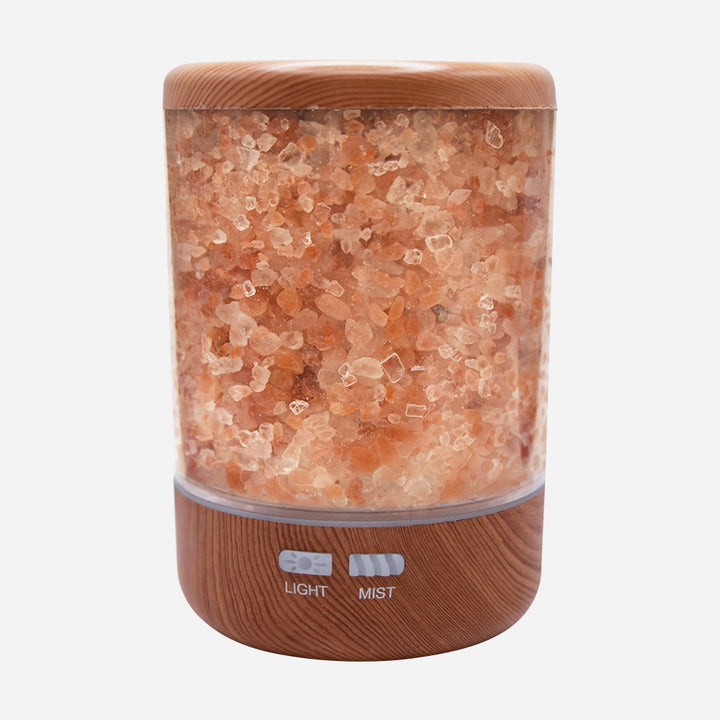 Fresh Air Humidifier with Salt Lamp Wood