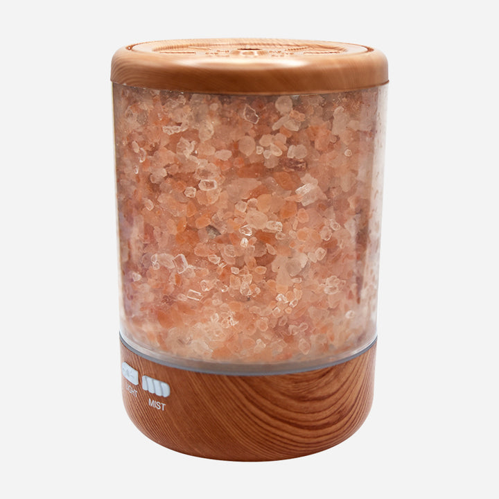 Fresh Air Humidifier with Salt Lamp Wood