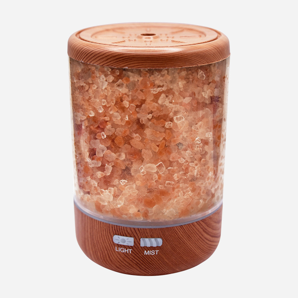 Fresh Air Humidifier with Salt Lamp Wood