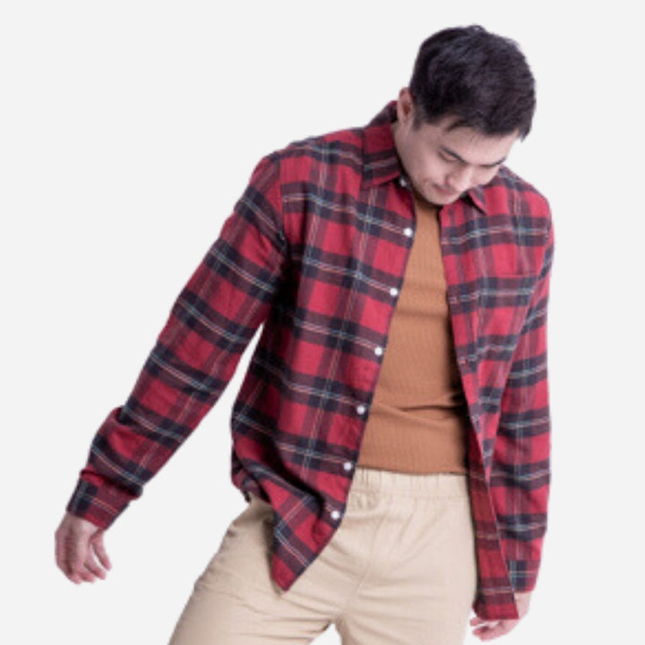 Branded Men's Flannel Longsleeve Shirt Red