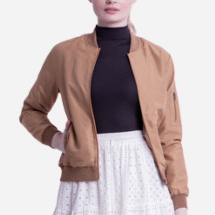 Branded Women's Bomber Jacket Mocha