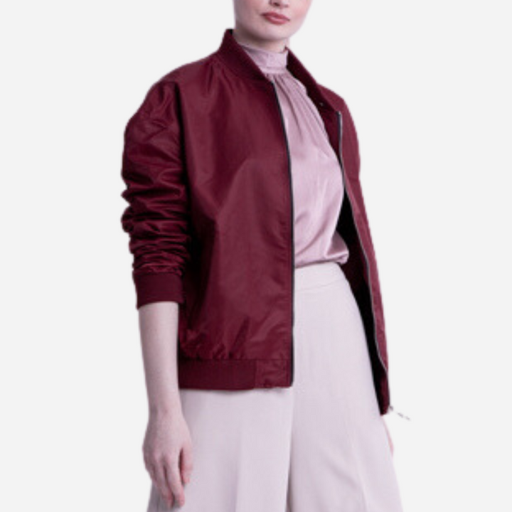 Branded Women's Bomber Jacket Maroon