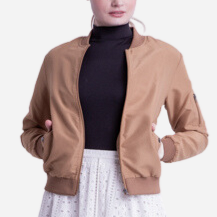 Branded Women's Bomber Jacket Mocha