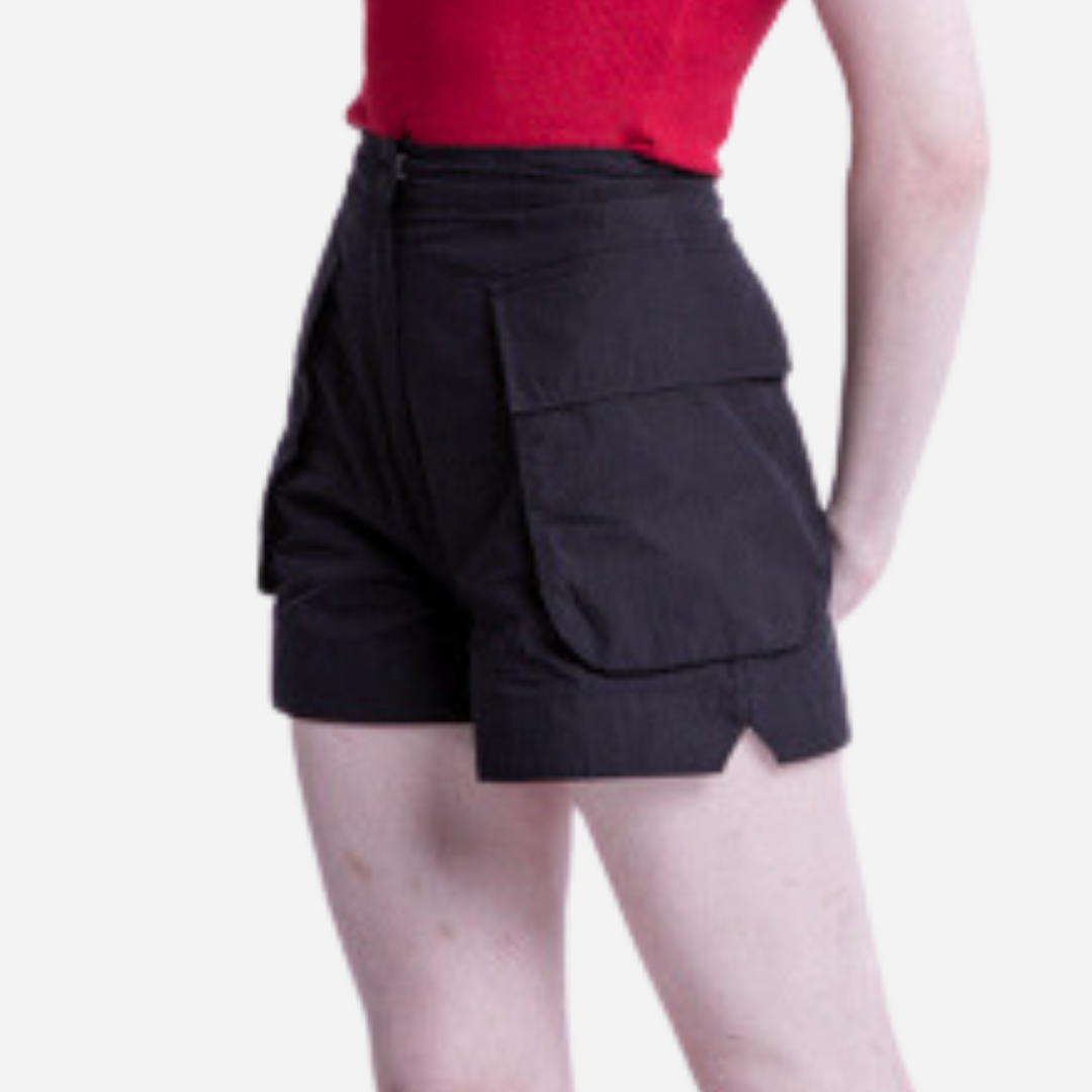 Branded Women's Utility Shorts Black