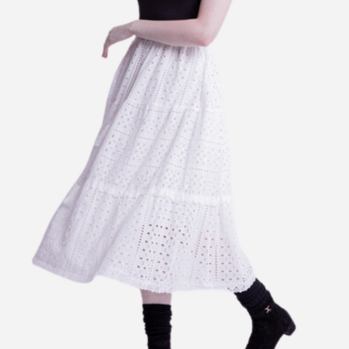 Branded Women's Eyelet Skirt White