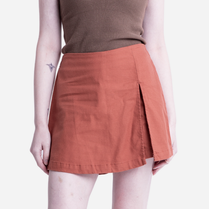 Branded Women's Slit Skort Rust Orange