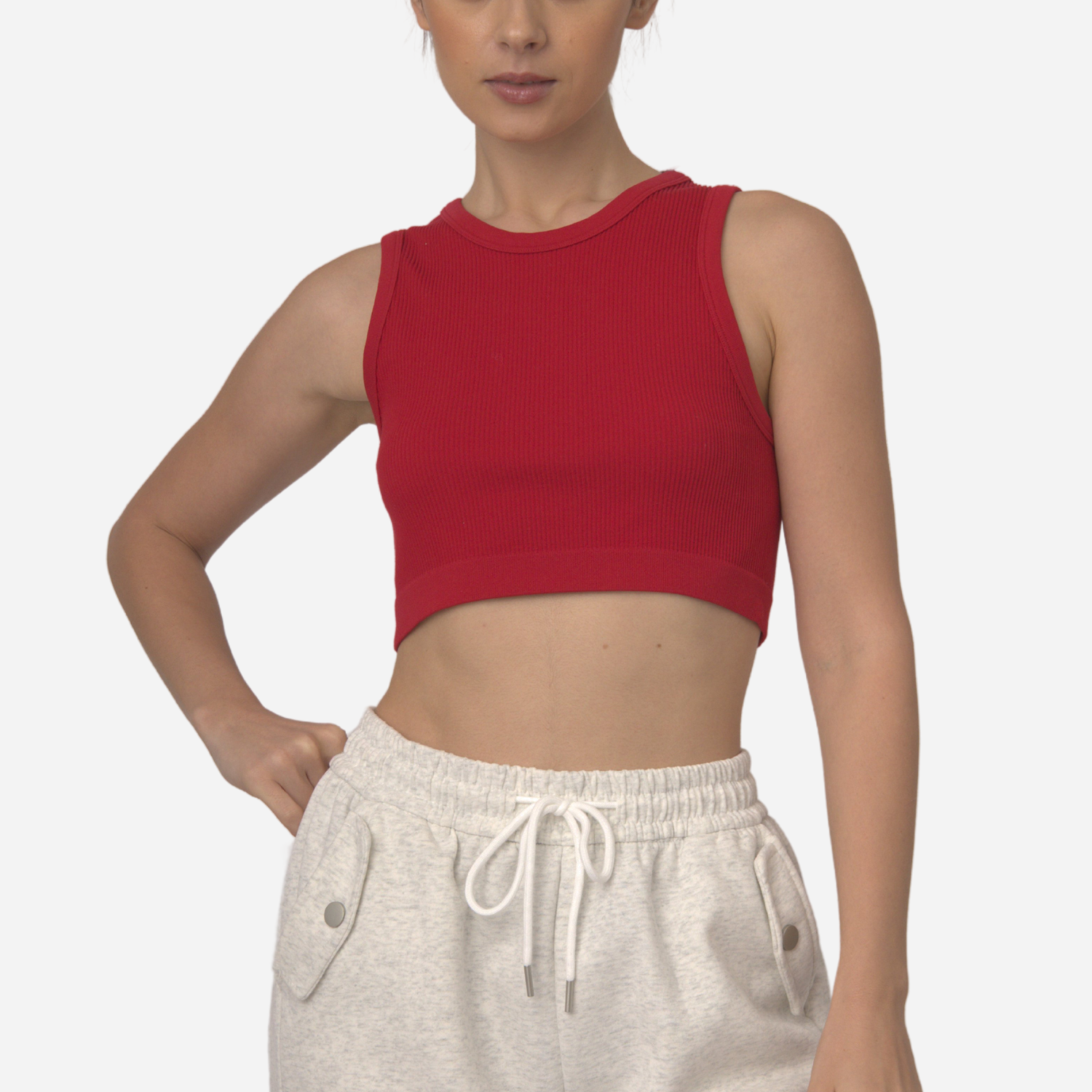 Branded Women's Crop Top Red