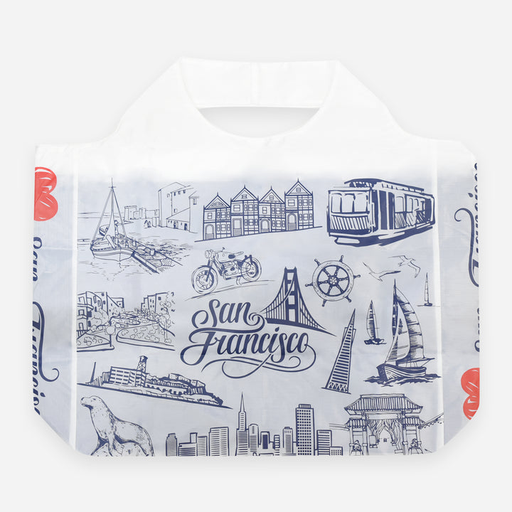 Reusable Tote Bag San Francisco White