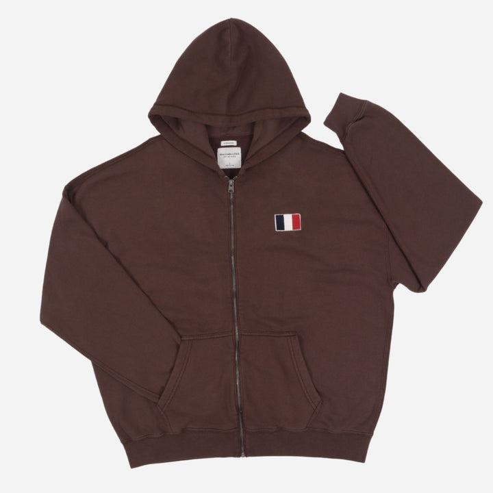 Branded Men's Fullzip Hoodie Jacket Brown