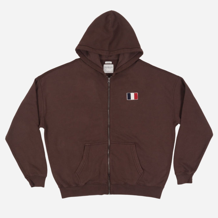 Branded Men's Fullzip Hoodie Jacket Brown