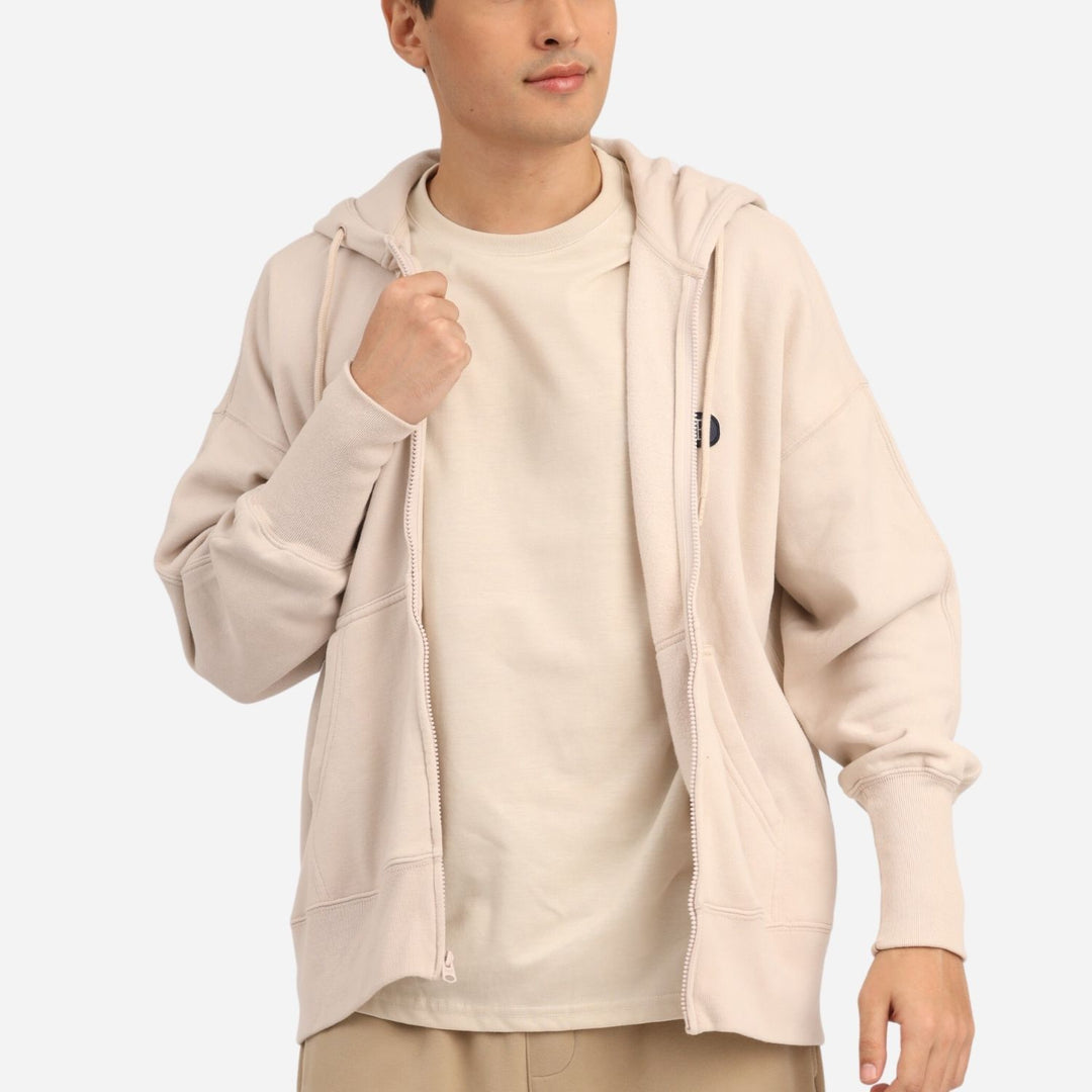 Branded Men's Fullzip Hoodie Jacket Cream