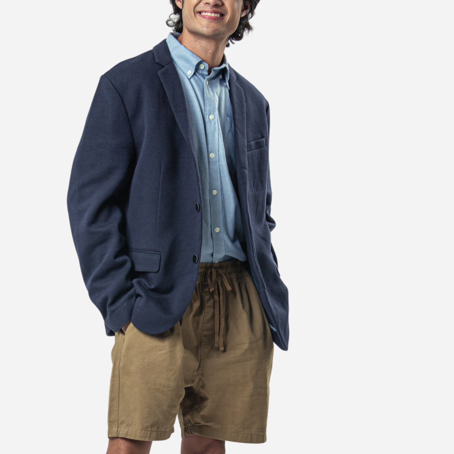 Branded Men's Plain Blazer Navy