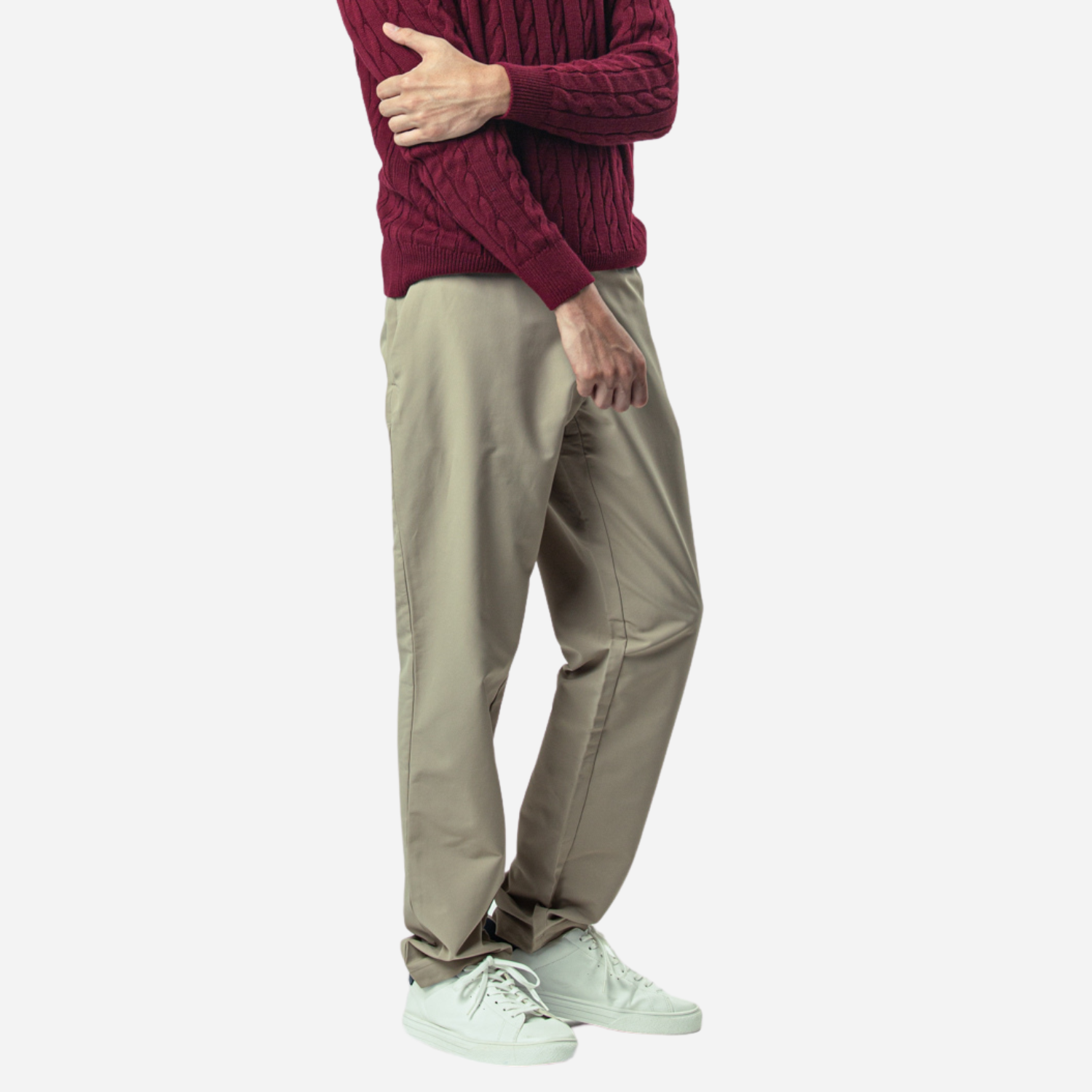 Branded Men's Twill Relax Fit Pants Khaki