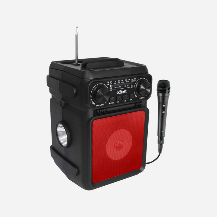 Boost Bluetooth Karaoke with AM/FM Radio and LED Light