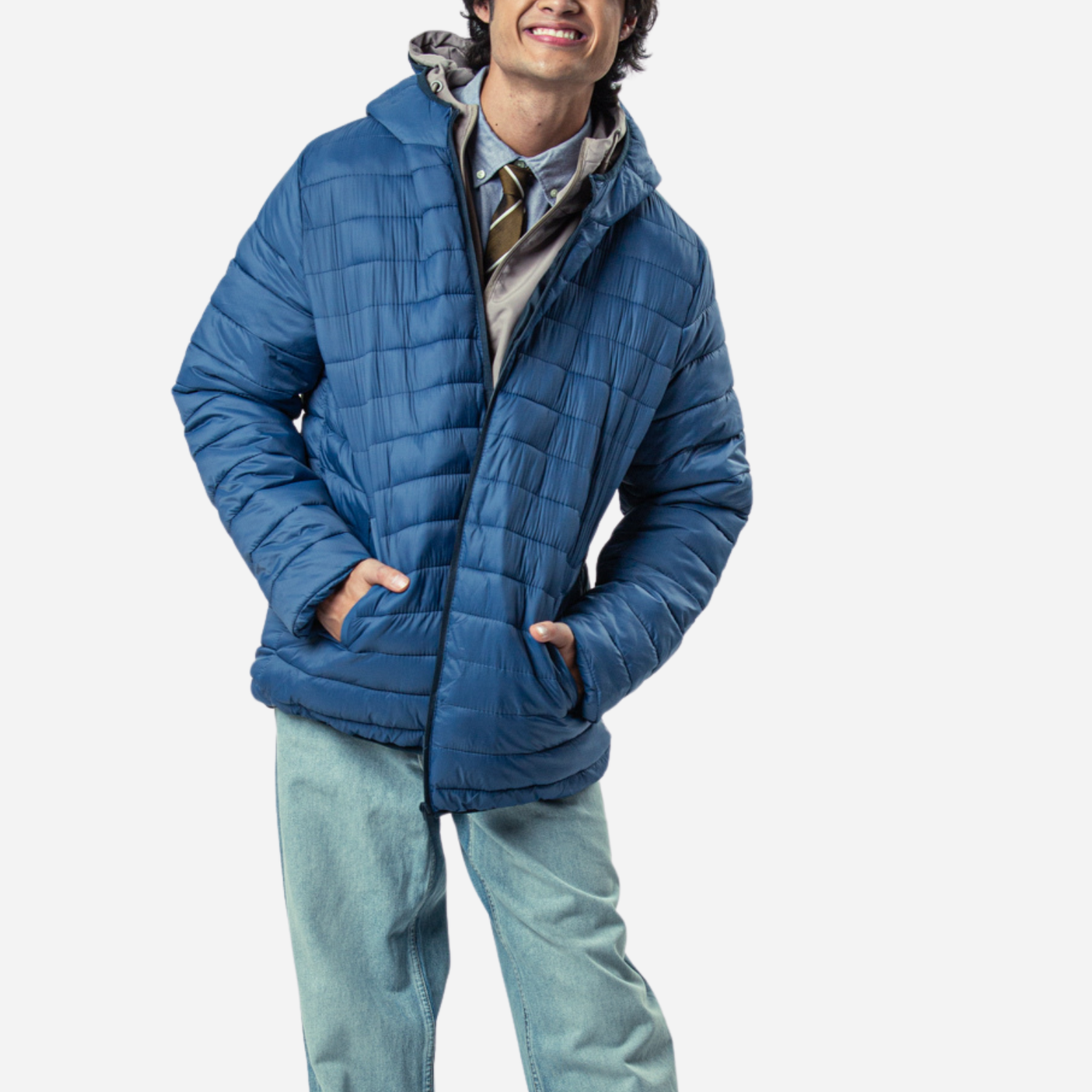 Branded Men's Winter Puffer Jacket Blue