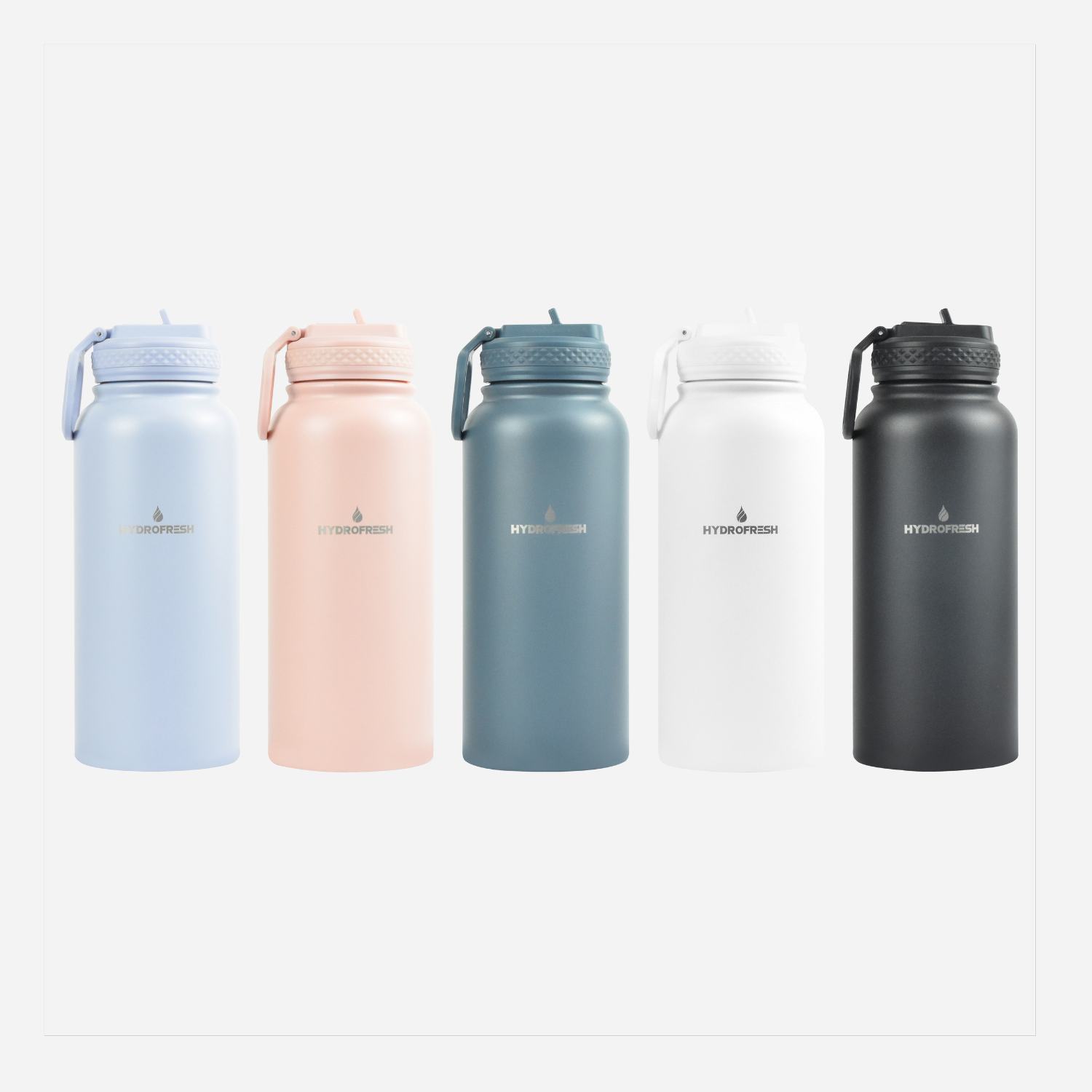 Hydrofresh Stainless Steel Flask with Sporty Handle and Flip Straw 1000ML